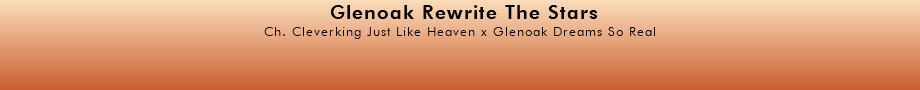  Glenoak Rewrite The Stars Ch. Cleverking Just Like Heaven x Glenoak Dreams So Real 